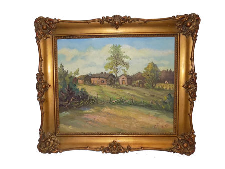 Pejzaż wiejski OLEJ 1957