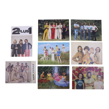 Zestaw 8 Unikalnych Pocztówek z Czasów PRL przedstawiających Grupy Wokalne