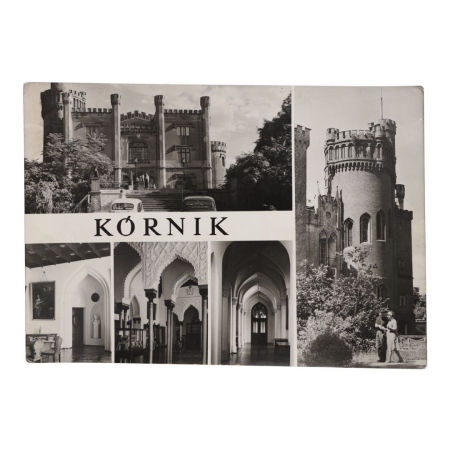 Stara Pocztówka Neogotycki Zamek w Kórniku - Pocztówki PRL