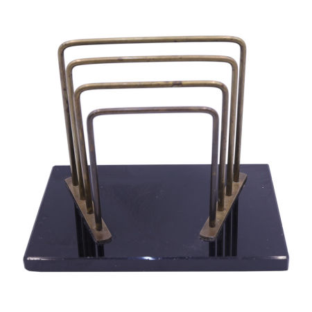 Zabytkowy listownik osadzony na płytce z czarnego szkła z pocz. XX w