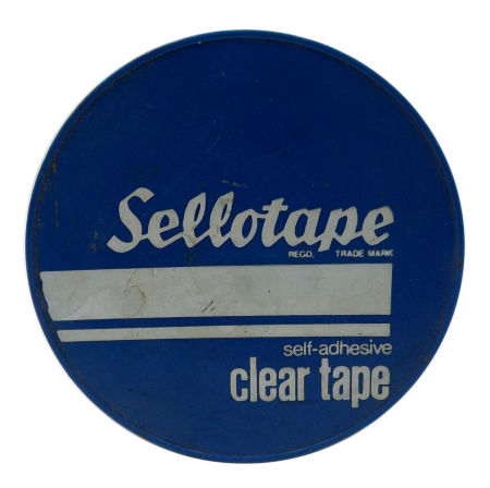 Pojemnik plastykowy Sellotape Samoprzylepna przezroczysta taśma samoprzylepna DRG Dickinson Robinson Group Product