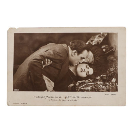 Tadeusz Wesołowski Jadwiga Smolarska w filmie „ Grzeszna miłość” stare pocztówki
