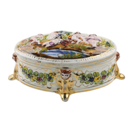 Piękna szkatułka Majolika Alpedriz Portugal