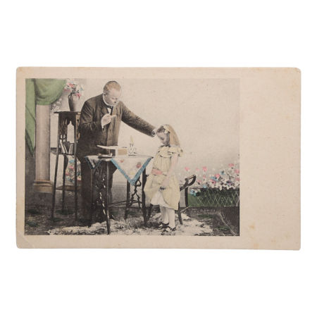 Zabytkowa pocztówka satyryczna