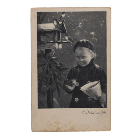 Pocztówka Damnitz, Człuchów z II WŚ, wysłaną z Leslau Włocławek