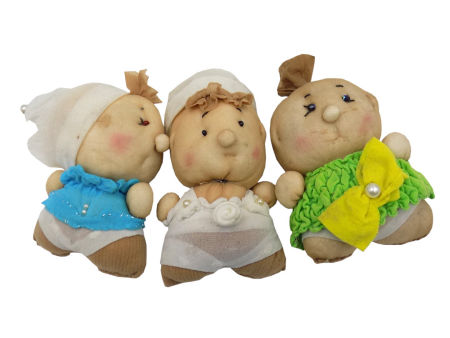 3 lalki Rękodzieło PRL