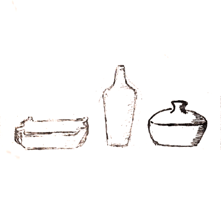 Wzór  501 - Komplet buduarowy, flakonik, pudełko, popielniczka