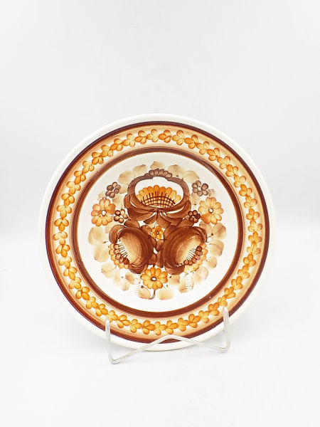 Fajans WŁOCŁAWEK talerz dekoracyjny Kapelusz Halina Daczkowska