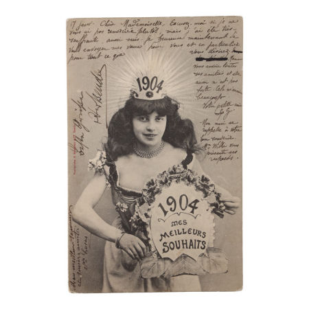 1904 Mes meilleurs souhaits Najlepsze życzenia Pocztówka z 1904 roku