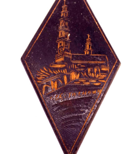 Plakieta pamiątkowa CZĘSTOCHOWA drewno PRL