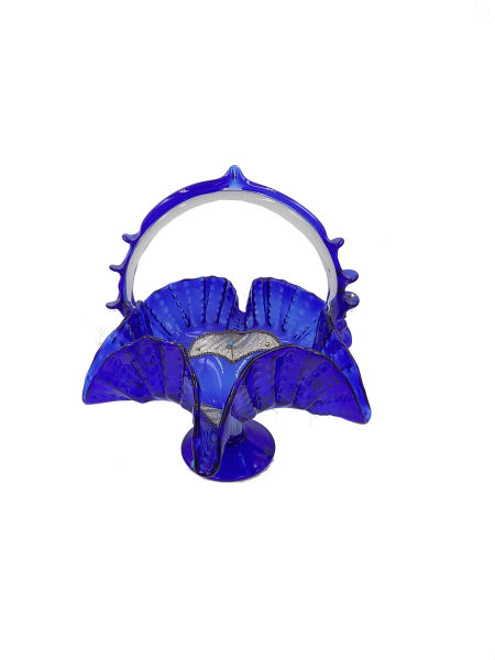 Dekoracyjny KOSZYK szkło kobaltowe