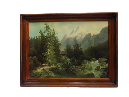 Pejzaż górski Burza w górach Reprodukcja PRL