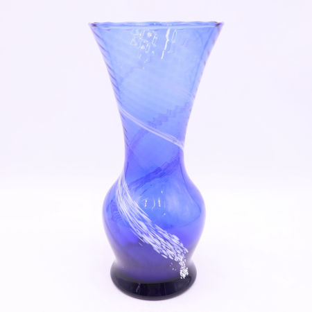 Niebieski WAZON Huta Szkła LAURA PRL