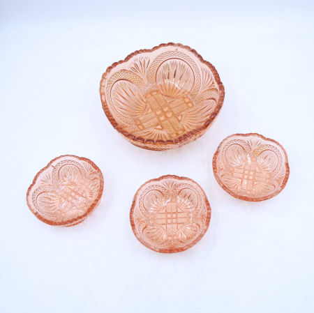 Zestaw GARNITUR DO SAŁATEK Huta Szkła Hortensja Ząbkowice Niemen