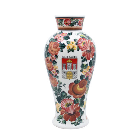 Fajans WŁOCŁAWEK wazon Wincenty KACZOROWSKA herb Włocławka