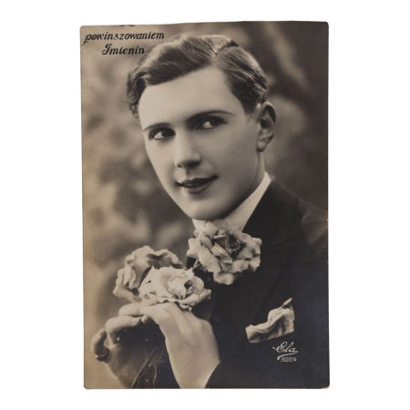 Pocztówka imieninowa z okresu międzywojennego