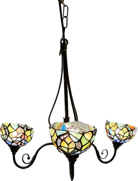 Cudowny ŻYRANDOL witrażowy PRL