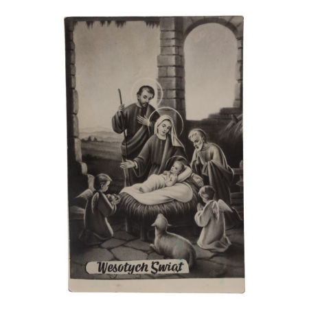 Pocztówka świąteczna Święta Rodzina 1971 r PRL
