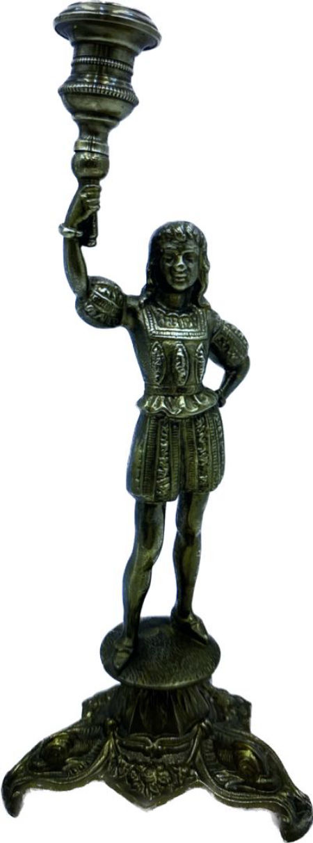 Świecznik figuralny z mosiądzu