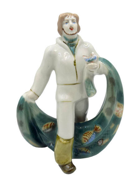 Rybak z siecią ryb ZHK Połonne Ukraina