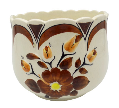 Fajansowa doniczka z Włocławka z lat 80-tych