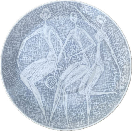 Patera dekoracyjna Koszykarki St. Domagała porcelana Wałbrzych New Look