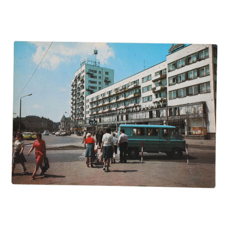 Pocztówka z okresu PRL Plac Wolności we Włocławku