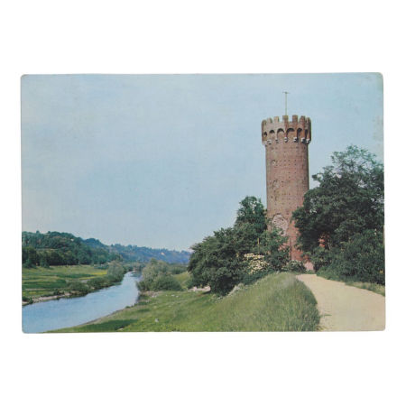 Pocztówka z Widokiem na Basztę Zamku Krzyżackiego w Świeciu z XIV Wieku