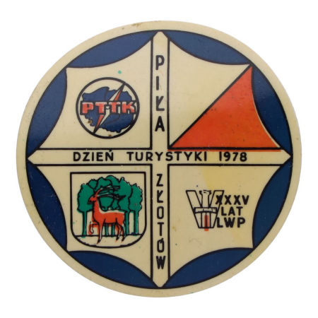Przypinka Dzień Turystyki 1978 Piła Złotów PTTK XXX lat PRL