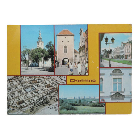 Stara pocztówka przedstawiająca malownicze widoki Chełmna