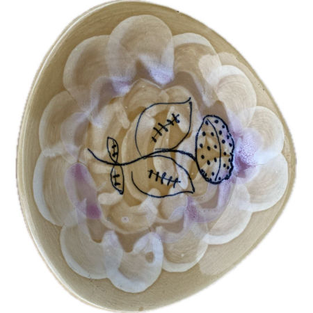 Talerz deserowy Fajans Włocławek Picasso Elżbieta Piwek-Białoborska